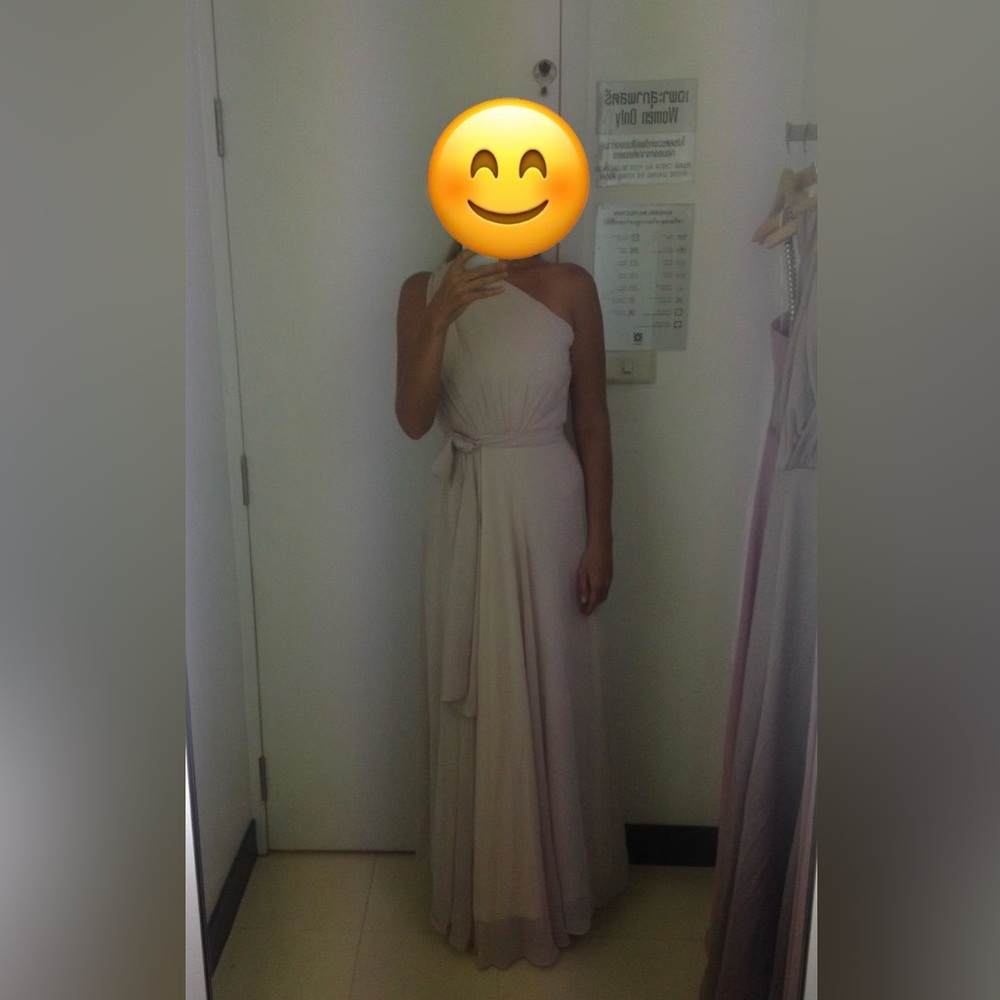 Soft Blush Pink One-Shoulder Evening Gown XS-S